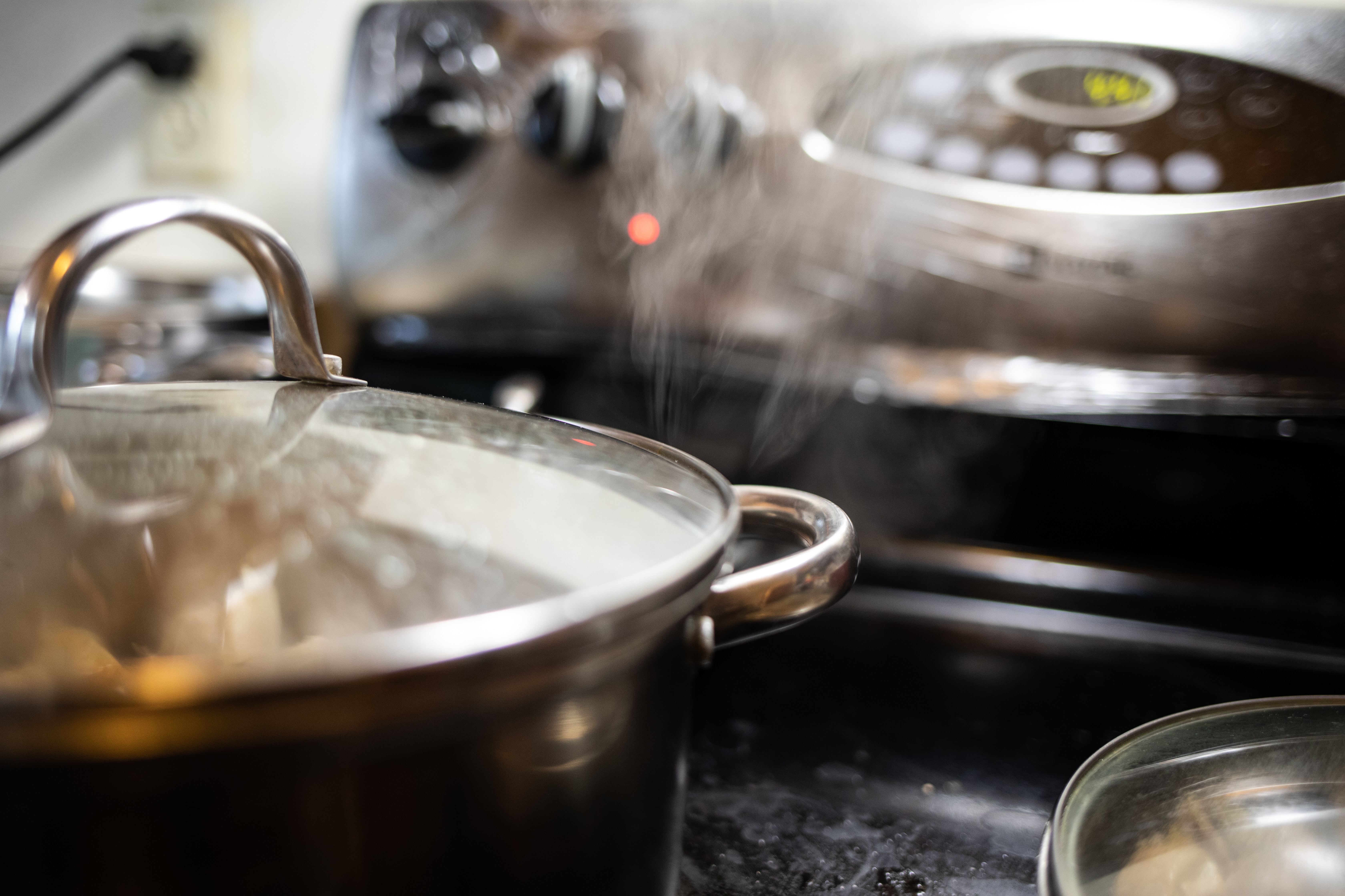 Boiling water on the stove