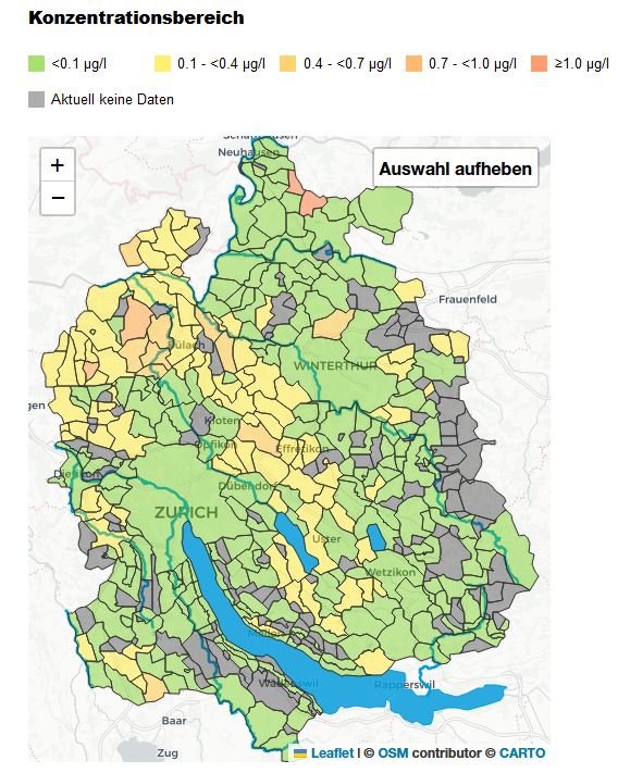 Carte de l'eau potable zurichoise
