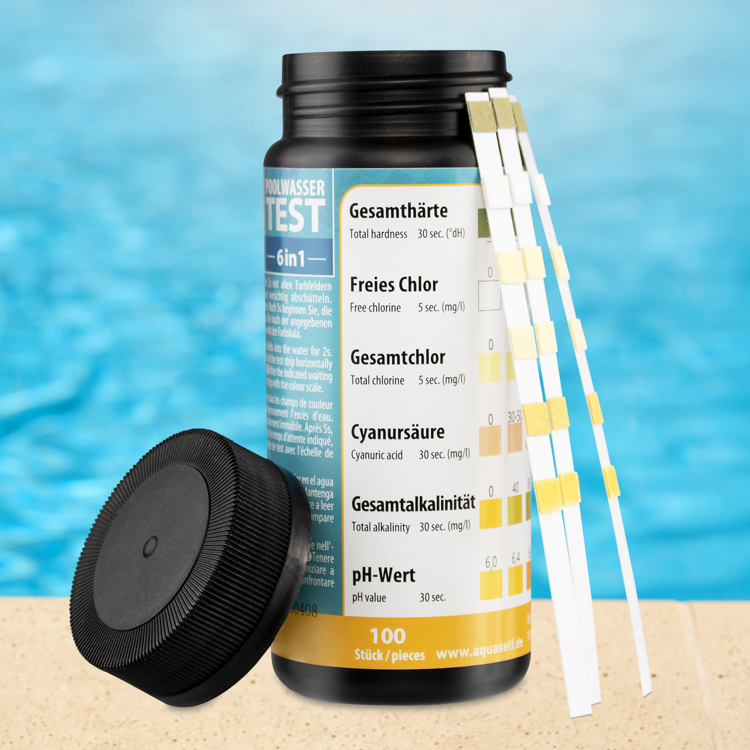 Pool-Wassertest test dell’acqua della piscina